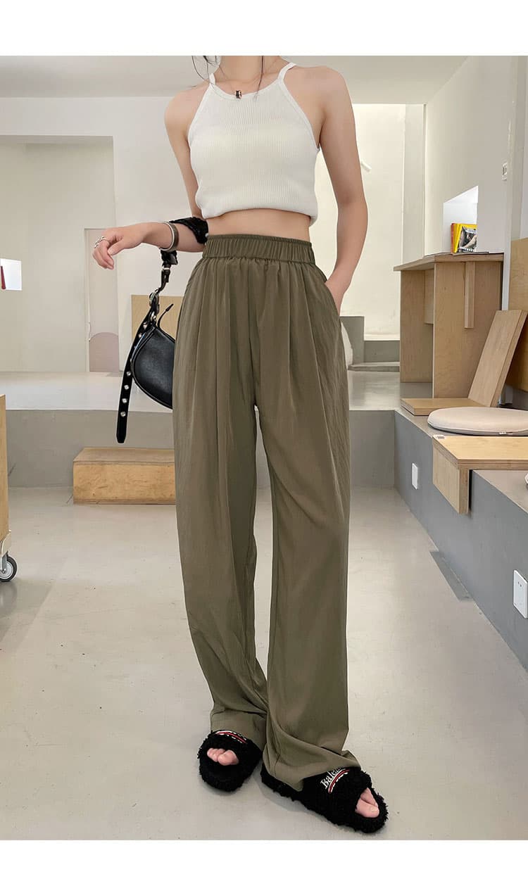 青ファッション パンツ ふんわりワイドパンツ