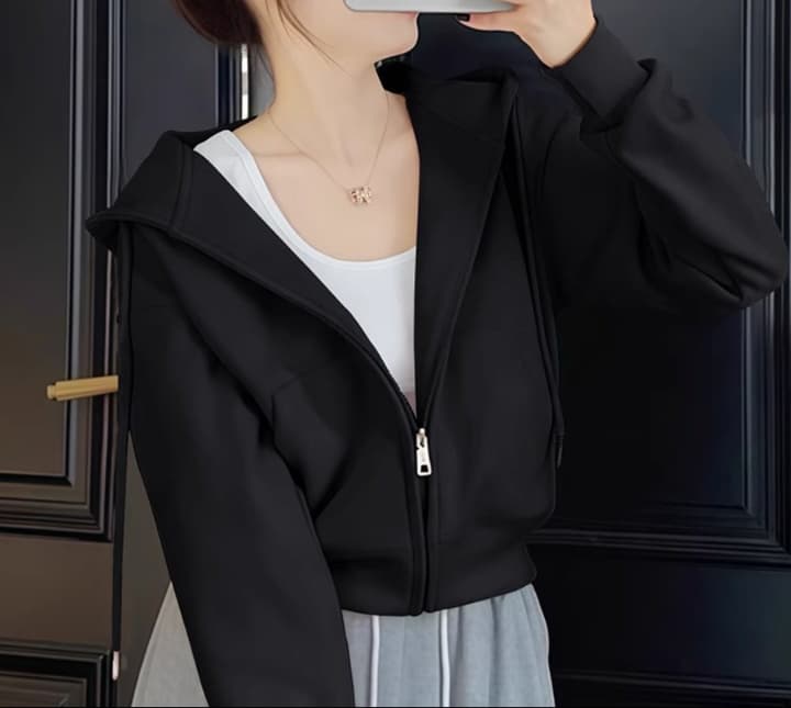 青ファッション パーカー シンプル着回しフード付きジャケット