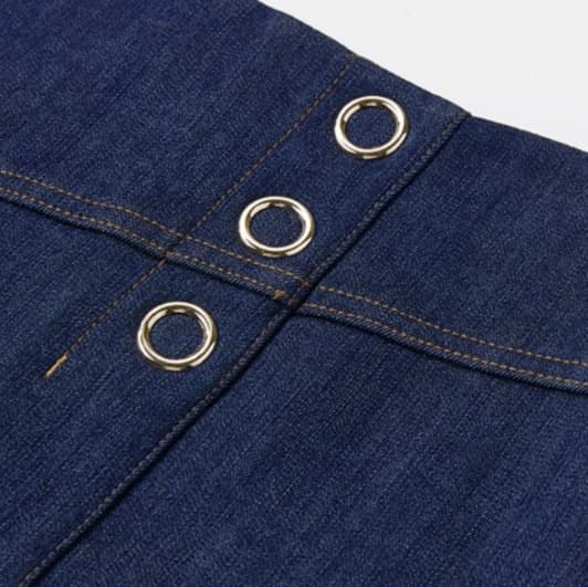 青ファッション スカート アシンメトリーデニムボトムス