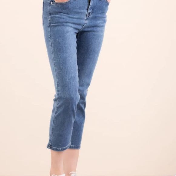青ファッション 青ファッション すっきり美脚クロップドパンツ