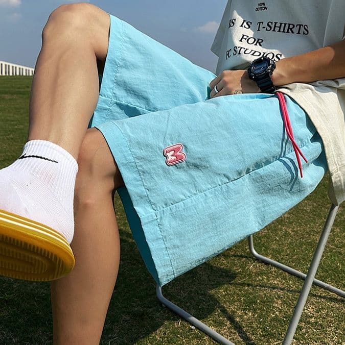青ファッション さわやか涼感ワイドショートパンツ