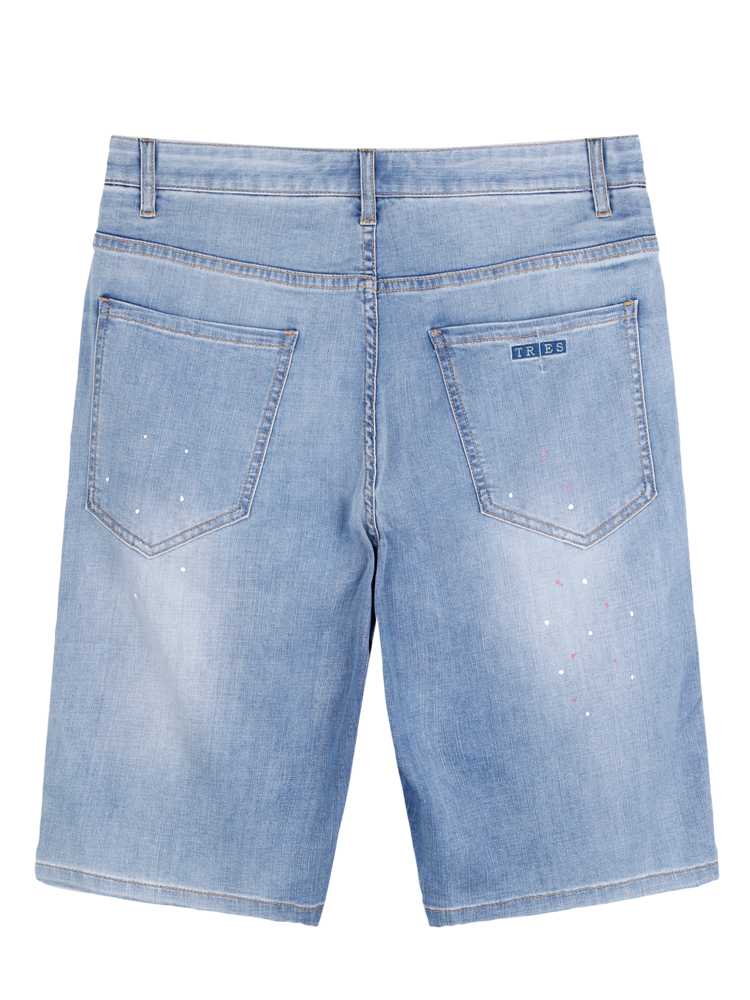 青ファッション 青ファッション さりげない輝きデニムショートパンツ