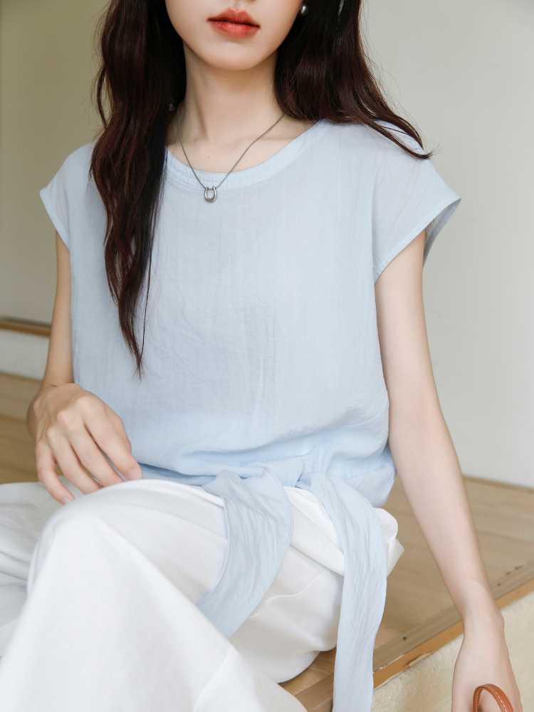 青ファッション ふんわりシャツ