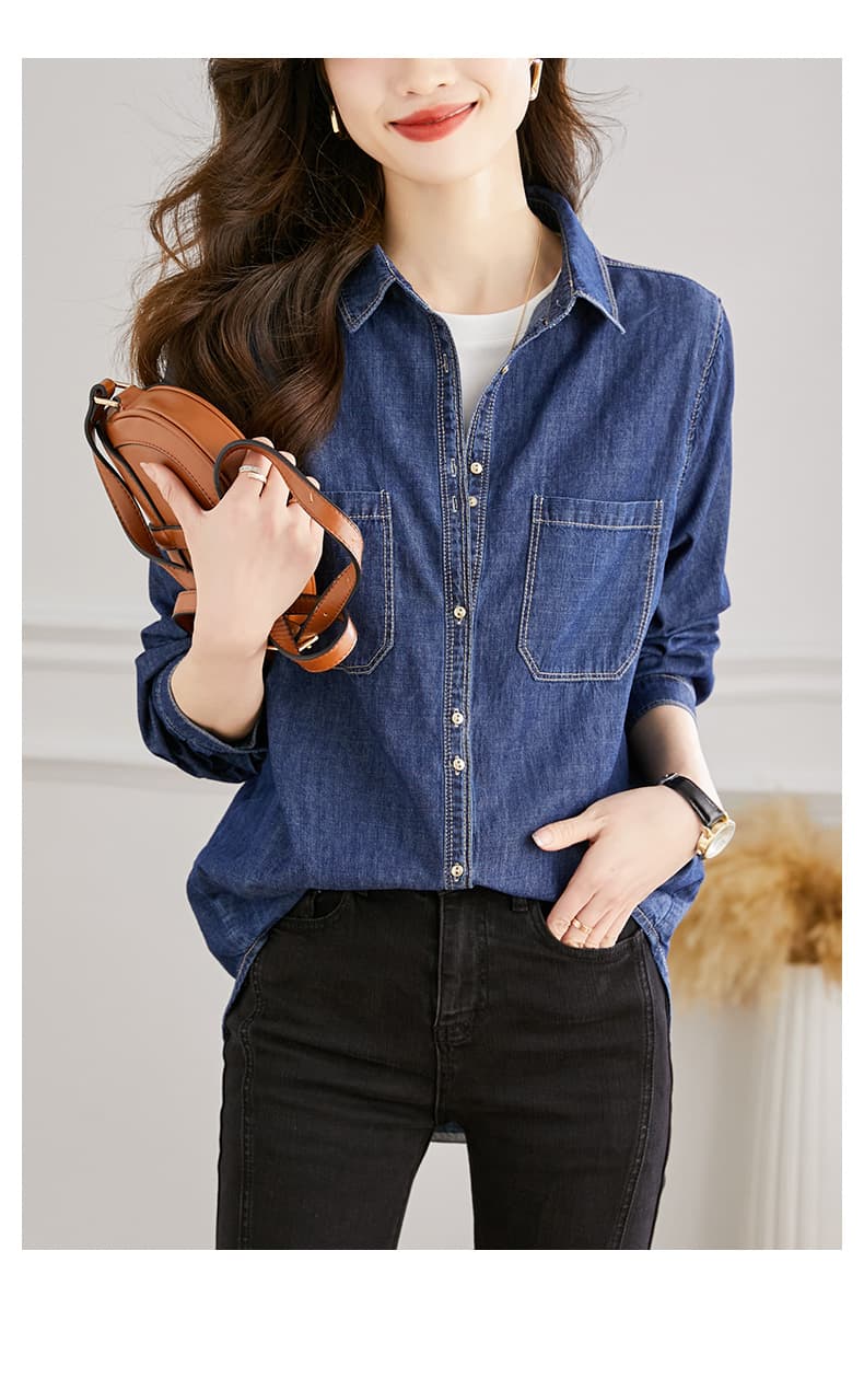 青ファッション ベーシックシャツ