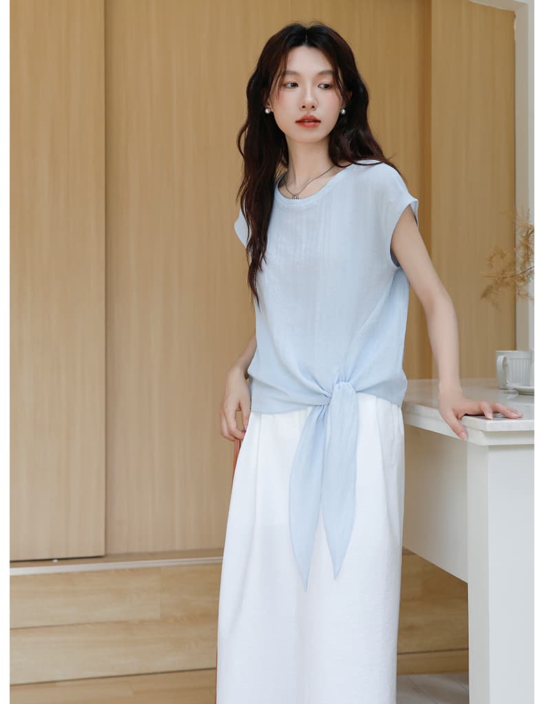 青ファッション ふんわりシャツ