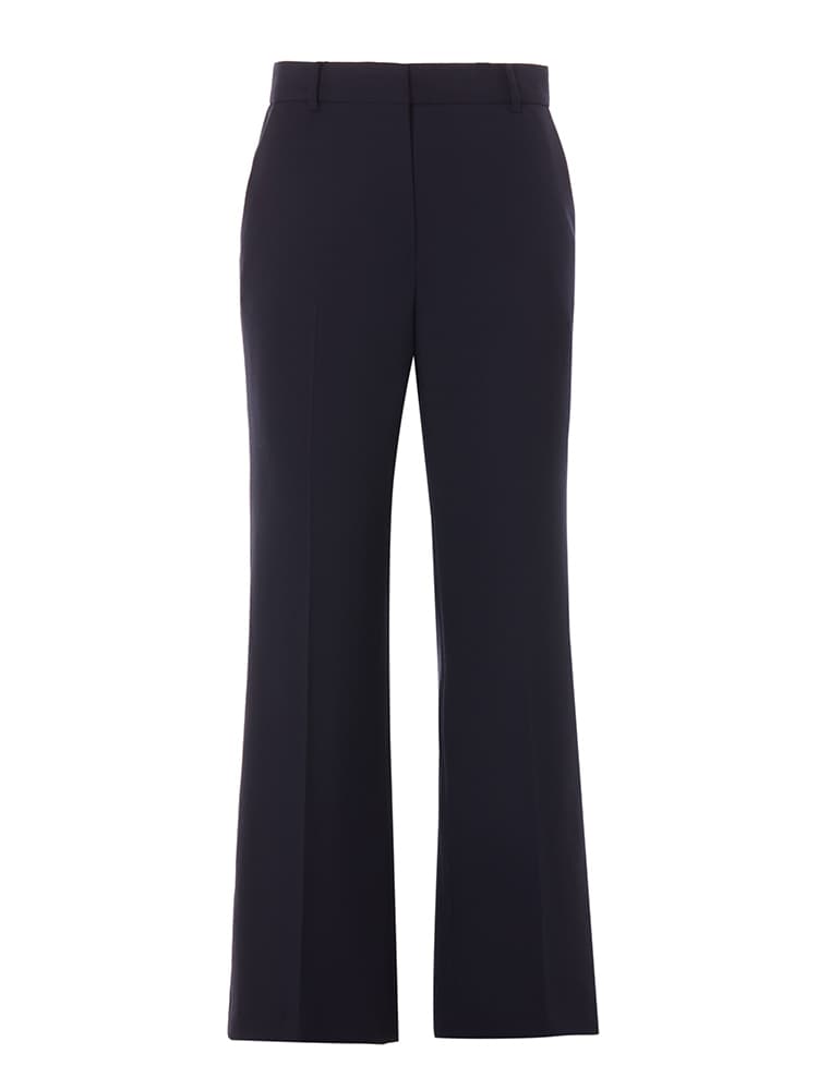 青ファッション すっきりシルエットフレアパンツ