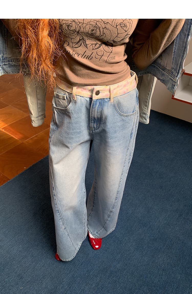 青ファッション セットアップ レトロ風デニム