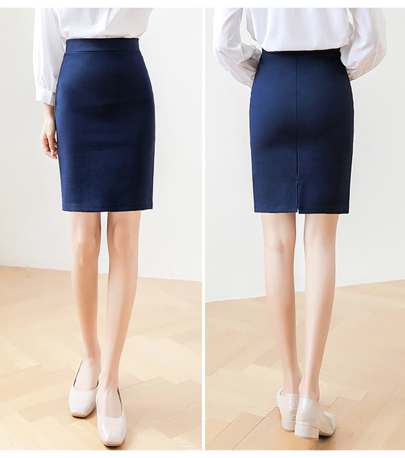 青ファッション 青ファッション シンプル膝丈タイトスカート