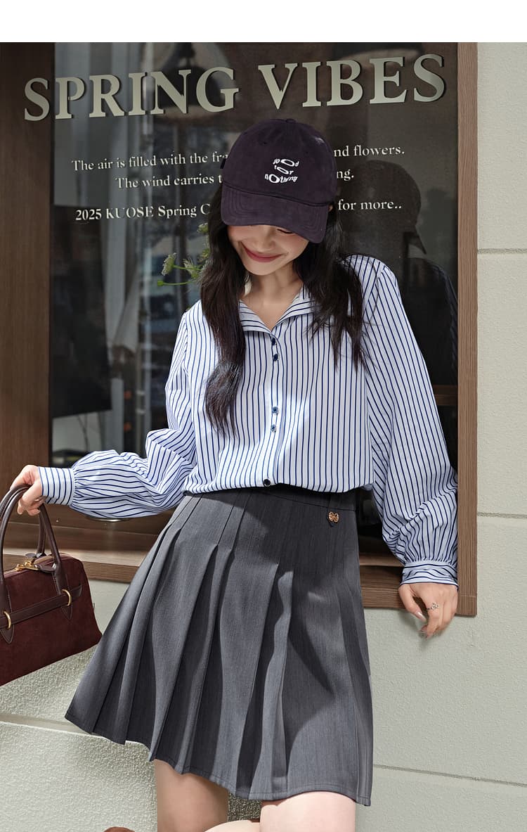 青ファッション シャツ 爽やかストライプシャツ