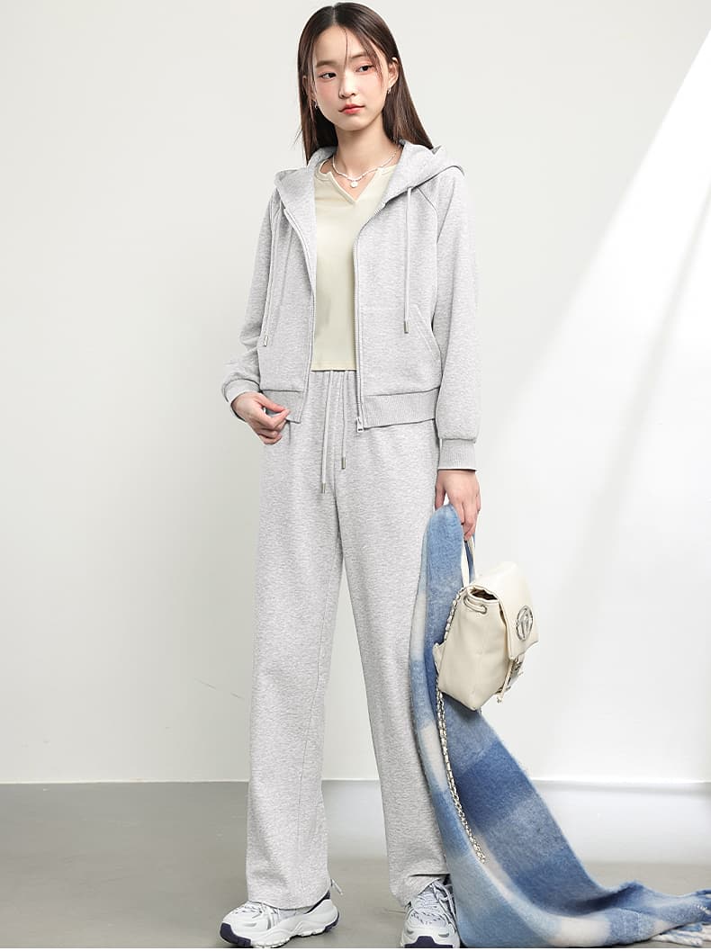 青ファッション パーカー シンプル着回しフード付きジャケット