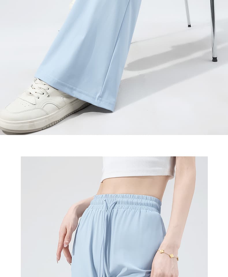 青ファッション やわらか揺れるフレアパンツ