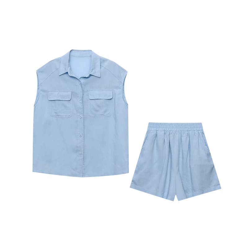 青ファッション 爽やか夏のリラックスセットアップ