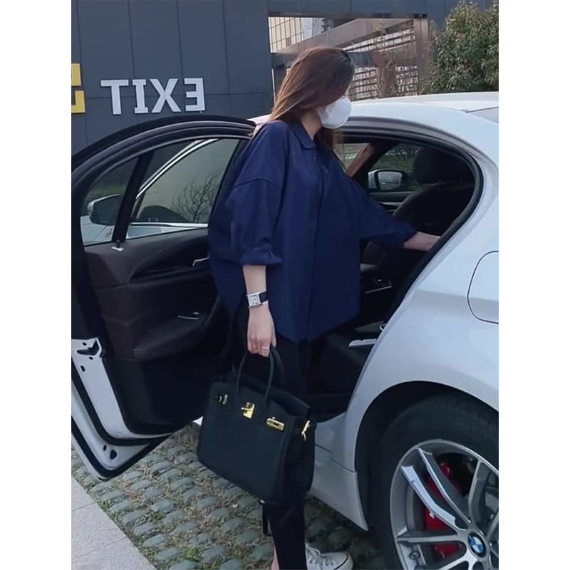 青ファッション 青ファッション シンプルオーバージャケットセットアップ