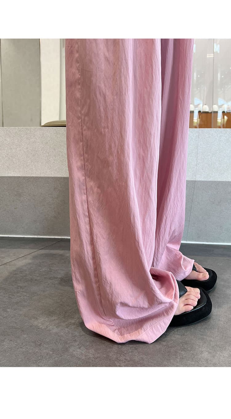 青ファッション パンツ ふんわりワイドパンツ