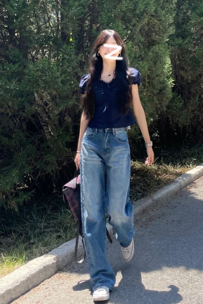 青ファッション 青ファッション パフスリーブ優美ブラウス