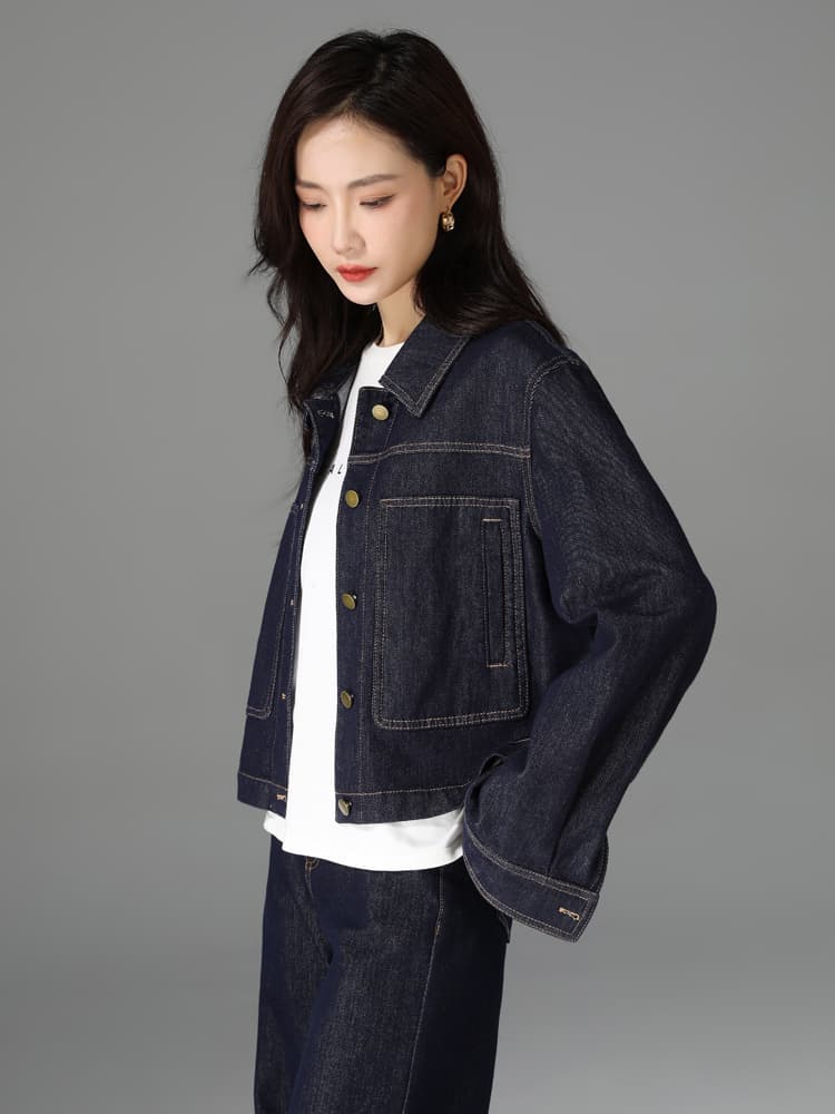 青ファッション クラシックデニムジャケット